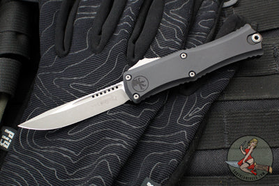 Microtech Hera II OTF Knife- MINI- Single Edge- Black Handle- Apocalyptic Blade 1703M-10 AP