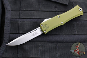 Microtech Hera II OTF Knife- MINI- Single Edge- 30TH ANNIVERSARY- OD Green Handle- Stonewash Blade 1703M-10 OD 30