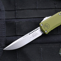 Microtech Hera II OTF Knife- MINI- Single Edge- 30TH ANNIVERSARY- OD Green Handle- Stonewash Blade 1703M-10 OD 30