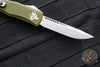 Microtech Hera II OTF Knife- MINI- Single Edge- 30TH ANNIVERSARY- OD Green Handle- Stonewash Blade 1703M-10 OD 30