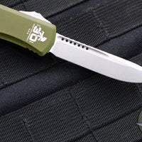 Microtech Hera II OTF Knife- MINI- Single Edge- 30TH ANNIVERSARY- OD Green Handle- Stonewash Blade 1703M-10 OD 30