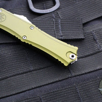 Microtech Hera II OTF Knife- MINI- Single Edge- 30TH ANNIVERSARY- OD Green Handle- Stonewash Blade 1703M-10 OD 30