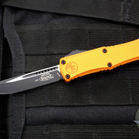 Microtech Hera II OTF Knife- MINI- Single Edge- Orange Handle- Black Blade 1703M-1 OR