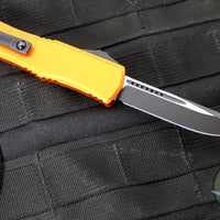 Microtech Hera II OTF Knife- MINI- Single Edge- Orange Handle- Black Blade 1703M-1 OR