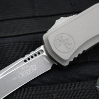 Microtech Hera II XL OTF Knife- Recurve Edge- Natural Clear Finished Handle- Apocalyptic Blade 1705-10 APNC