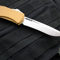 Microtech Hera II XL OTF Knife- Recurve Edge- Tan Handle- Stonewash Blade 1705-10 TA