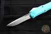 Microtech Hera II OTF Knife- MINI- Recurve Edge- Turquoise Handle- Stonewash Blade 1705M-10 TQ