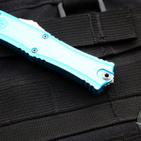 Microtech Hera II OTF Knife- MINI- Recurve Edge- Turquoise Handle- Stonewash Blade 1705M-10 TQ