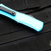 Microtech Hera II OTF Knife- MINI- Recurve Edge- Turquoise Handle- Black Blade 1705M-1 TQ