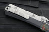 Microtech Glycon OTF Knife- Bayonet Edge- Black Handle With Bead Blast Titanium Accents and Hardware- Apocalyptic Plain Edge Blade 184-10 AP