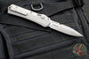 Microtech Glycon OTF Knife- Bayonet Edge- Natural Clear Finished Handle With Bead Blast Titanium Accents and Hardware- Apocalyptic Plain Edge Blade 184-10 APNC