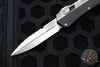 Microtech Glycon OTF Knife- Bayonet Edge- Black Handle With Bead Blast Titanium Accents and Hardware- Stonewash Part Serrated Blade 184-11