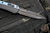 Microtech Glycon OTF Knife- Bayonet Edge- Black Handle With Blue Titanium Accents and Hardware- Black DLC Finished Serrated Upper Blade 184-2 DLCBL