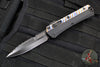 Microtech Glykon OTF Knife- Bayonet Edge- Black Handle With Tony Marfione Hand Flamed Titanium Accents and DLC Hardware- Black DLC Finished Serrated Upper Blade 184-2 DLCFA V1