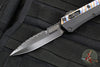 Microtech Glykon OTF Knife- Bayonet Edge- Black Handle With Tony Marfione Hand Flamed Titanium Accents and DLC Hardware- Black DLC Finished Serrated Upper Blade 184-2 DLCFA V1