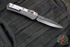 Microtech Glycon OTF Knife- Bayonet Edge- Black Handle With Tony Marfione Hand Flamed Titanium Accents and DLC Hardware- Black DLC Finished Serrated Upper Blade 184-2 DLCFA V1