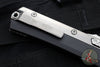 Microtech Glycon OTF Knife- Tanto Edge- Black Handle With Bead Blast Titanium Accents and Hardware- Stonewash Finished Blade 185-10