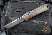 Microtech Glykon OTF Knife- Tanto Edge- Outbreak Finished Handle With Black Finished Titanium Accents and Hardware- Outbreak Finished Blade 185-1 OBS