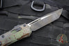 Microtech Glykon OTF Knife- Tanto Edge- Outbreak Finished Handle With Black Finished Titanium Accents and Hardware- Outbreak Finished Blade 185-1 OBS