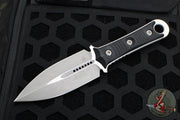 Microtech Borka SBD Fixed Blade- Double Edge- Black Handle- Apocalyptic Fixed Blade 201-10 AP