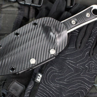 Microtech Borka SBD Fixed Blade- Double Edge- Black Handle- Stonewash Fixed Blade 201-10 2019