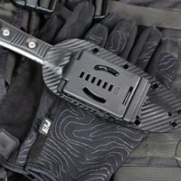 Microtech Borka SBD Fixed Blade- Double Edge- Black Handle- Stonewash Fixed Blade 201-10 2019