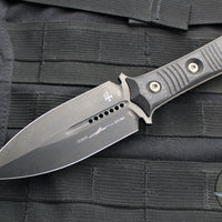 Microtech SBD Signature Series Fixed Blade Borka Collaboration- Double Edge- Carbon Fiber Handle- Black DLC Blade 201-1 DLCS SN048 2019