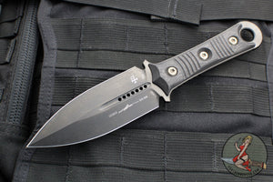 Microtech SBD Signature Series Fixed Blade Borka Collaboration- Double Edge- Carbon Fiber Handle- Black DLC Blade 201-1 DLCS SN048 2019