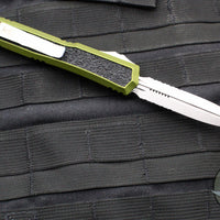 Microtech Makora- Double Edge- OD Green With Stonewash Part Serrated Edge 206-11 ODS