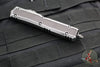 Microtech Makora- Double Edge- Mudhorn Edition- Silver Distressed Handle With Leather Inlay- Silver Distressed Plain Edge 206-1 MD