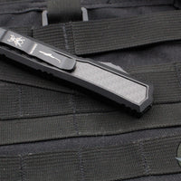 Microtech Makora- Double Edge- Tactical- Black Handle With Carbon Fiber Inlay- Black Plain Edge 206-1 TCFIS