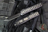 Microtech Makora- Shadow Edition- Tanto Edge- Black Handle- Black Metal Bubble Inlay- Black DLC Full Serrated Blade- Black DLC HW 207-3 DLCTBISH