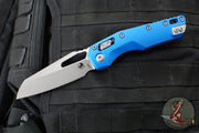 Microtech Knives- M.S.I. Ram-Lok Folder- Fluted Blue Aluminum Handle- Apocalyptic Plain Edge Blade 210-10 APFLBL