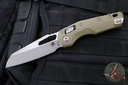 Microtech Knives- M.S.I. Ram-Lok Folder- Fluted OD Green G-10 Handle- Apocalyptic Plain Edge Blade 210-10 APFLGTOD