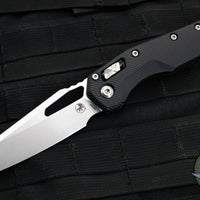 Microtech Knives- M.S.I. Ram-Lok Folder- Fluted Black Aluminum Handle- Stonewash Plain Edge Blade 210-10 FL