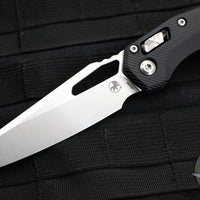 Microtech Knives- M.S.I. Ram-Lok Folder- Fluted Black Aluminum Handle- Stonewash Plain Edge Blade 210-10 FL