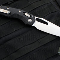 Microtech Knives- M.S.I. Ram-Lok Folder- Fluted Black Aluminum Handle- Stonewash Plain Edge Blade 210-10 FL