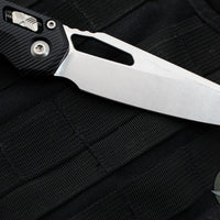 Microtech Knives- M.S.I. Ram-Lok Folder- Fluted Black Aluminum Handle- Stonewash Plain Edge Blade 210-10 FL