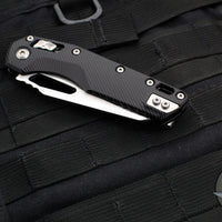 Microtech Knives- M.S.I. Ram-Lok Folder- Fluted Black Aluminum Handle- Stonewash Plain Edge Blade 210-10 FL