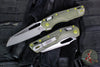 Microtech Knives- M.S.I. Ram-Lok Folder- Frag Pattern Distressed Grenade Green Aluminum Handle- Apocalyptic Plain Edge Blade 210-10 FRDGG-U25