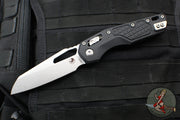 Microtech Knives- M.S.I. Ram-Lok Folder- Frag Pattern Black G-10 Handle- Stonewash Plain Edge Blade 210-10 FRGTBK