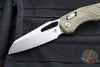 Microtech Knives- M.S.I. Ram-Lok Folder- "Lawnman" Series- Frag OD Green G-10 Handle- Stonewash Plain Edge Blade 210-10 FRGTODLM