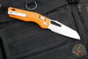 Microtech Knives- M.S.I. Ram-Lok Folder- Orange G-10 Handle- Stonewash Plain Edge Blade 210-10 GTOR