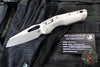 Marfione Select- M.S.I. Ram-Lok Folder- Smooth Stonewash Finished Titanium Handle- Stonewash Plain Edge Blade 210-10 MS1