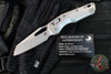 Marfione Select- M.S.I. Ram-Lok Folder- Smooth Stonewash Finished Titanium Handle- Stonewash Plain Edge Blade- Blue Backspacer 210-10 MS2