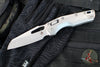 Marfione Select- M.S.I. Ram-Lok Folder- Smooth Stonewash Finished Titanium Handle- Stonewash Plain Edge Blade- Blue Backspacer 210-10 MS2