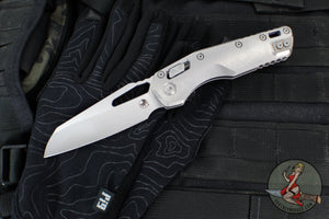Marfione Select- M.S.I. Ram-Lok Folder- Smooth Stonewash Finished Titanium Handle- Stonewash Plain Edge Blade- Purple Backspacer 210-10 MS3
