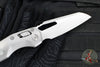 Marfione Select- M.S.I. Ram-Lok Folder- Smooth Stonewash Finished Titanium Handle- Stonewash Plain Edge Blade- Purple Backspacer 210-10 MS3