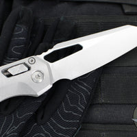 Marfione Select- M.S.I. Ram-Lok Folder- Smooth Stonewash Finished Titanium Handle- Stonewash Plain Edge Blade- Purple Backspacer 210-10 MS3