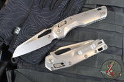 Marfione Select- M.S.I. Ram-Lok Folder- Smooth Stonewash Finished Titanium Handle- Stonewash Plain Edge Blade- Flamed Backspacer 210-10 MS4